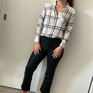 American Eagle Black and White Flannel